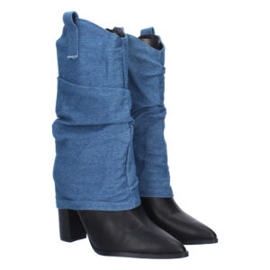 Bota de tacón forrada de vaquero