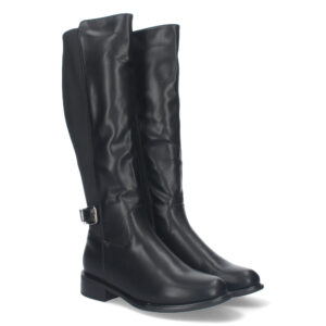 Bota Lisa de Mujer con Tacon Bajo y Cierre de Cremallera